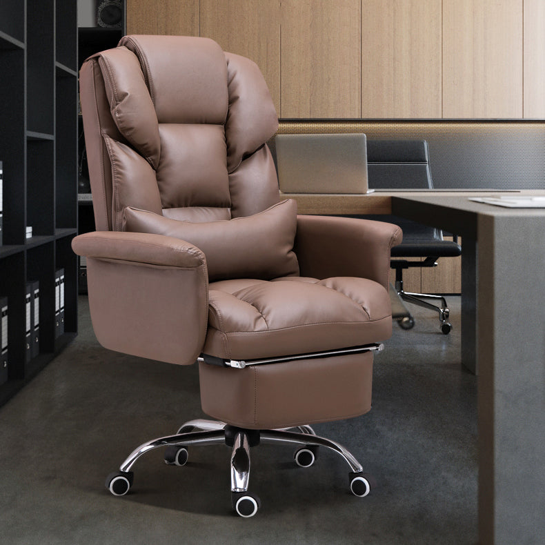 High Back Office Chair Faux Leather Upholstered Managers Chair Clearhalo 'furn' 'furn_office_chair' 'Furniture' 'Office Chairs' 'Office Furniture' 'office_chair' 5801290