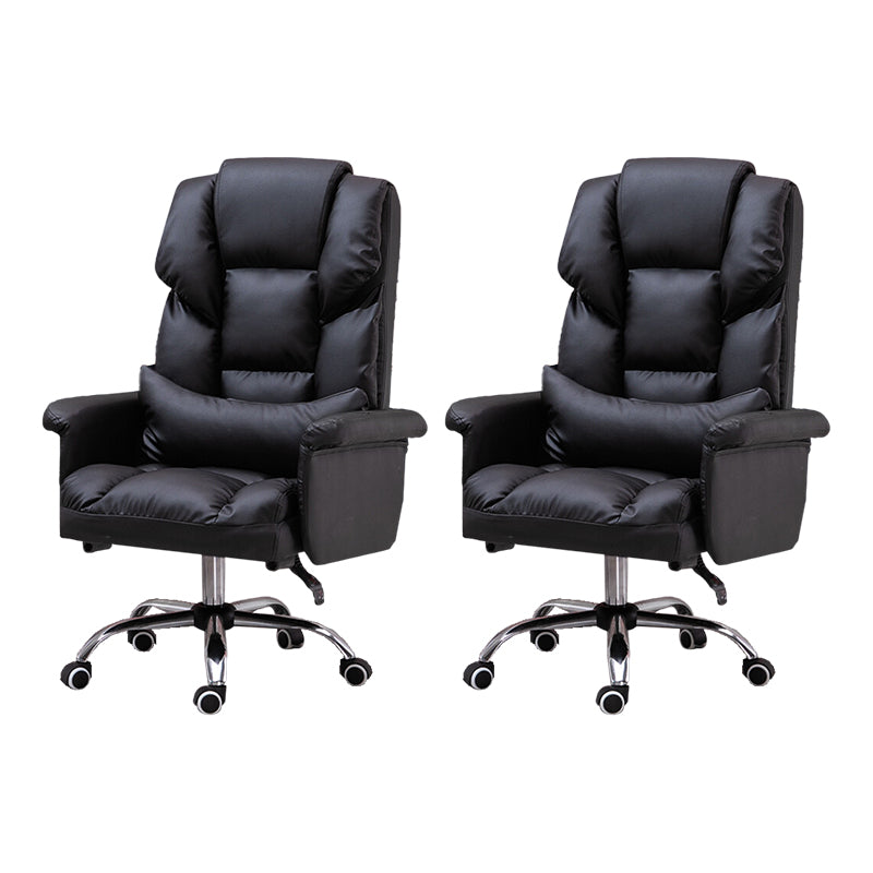 High Back Office Chair Faux Leather Upholstered Managers Chair Black 2 Piece Set Clearhalo 'furn' 'furn_office_chair' 'Furniture' 'Office Chairs' 'Office Furniture' 'office_chair' 5801291
