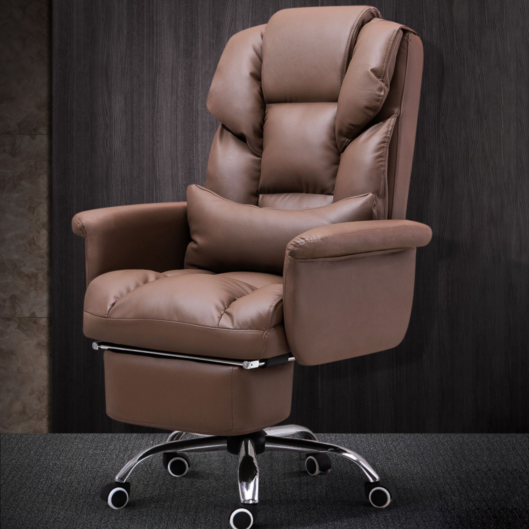 High Back Office Chair Faux Leather Upholstered Managers Chair Clearhalo 'furn' 'furn_office_chair' 'Furniture' 'Office Chairs' 'Office Furniture' 'office_chair' 5801294