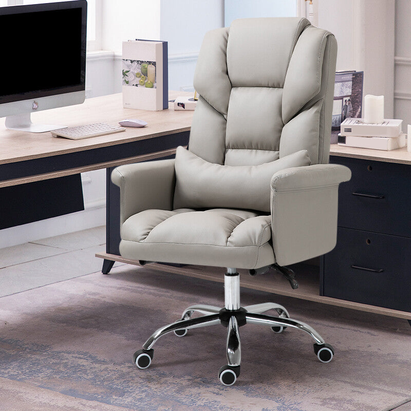 High Back Office Chair Faux Leather Upholstered Managers Chair Grey 1 Piece Clearhalo 'furn' 'furn_office_chair' 'Furniture' 'Office Chairs' 'Office Furniture' 'office_chair' 5801298