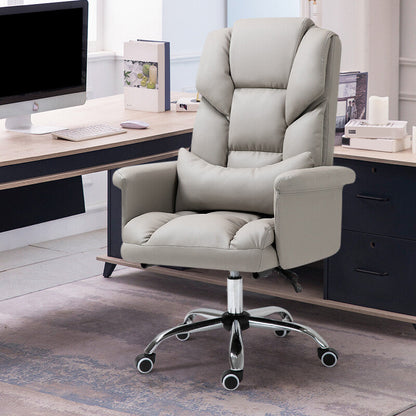 High Back Office Chair Faux Leather Upholstered Managers Chair Grey 1 Piece Clearhalo 'furn' 'furn_office_chair' 'Furniture' 'Office Chairs' 'Office Furniture' 'office_chair' 5801298