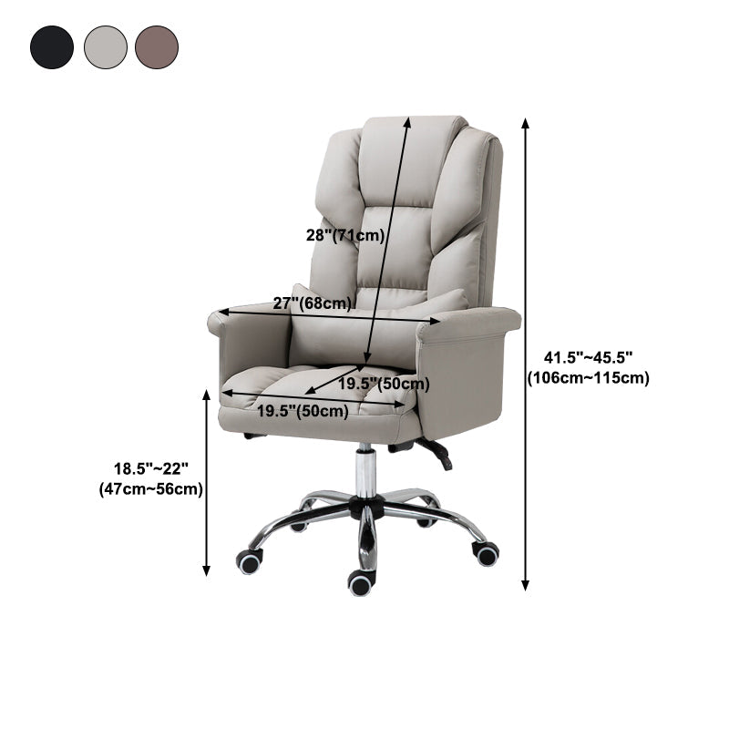 High Back Office Chair Faux Leather Upholstered Managers Chair Clearhalo 'furn' 'furn_office_chair' 'Furniture' 'Office Chairs' 'Office Furniture' 'office_chair' 5801314