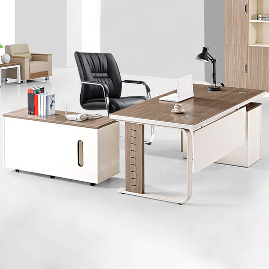 Sedia da ufficio di gestione in pelle moderna sedia da ufficio ad armi fissa