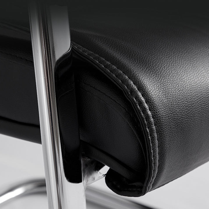 Silla de oficina de gestión de cuero moderna silla de oficina de armas fijas