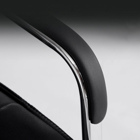 Sedia da ufficio di gestione in pelle moderna sedia da ufficio ad armi fissa