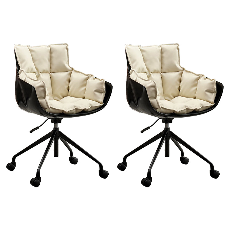 Sedia da ufficio imbottita in cotone a metà schiena.