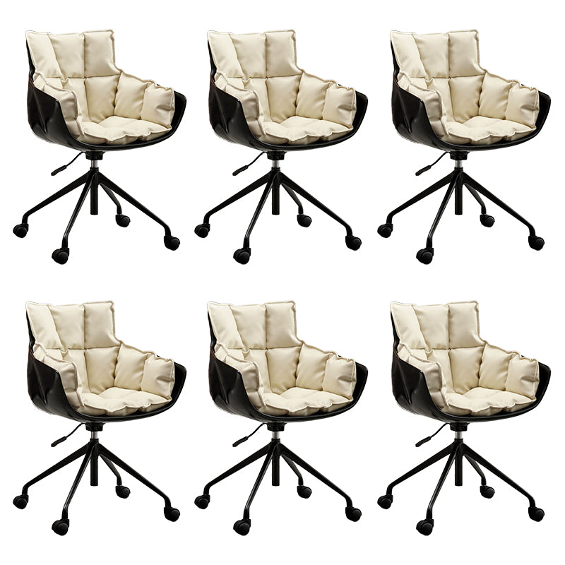 Sedia da ufficio imbottita in cotone a metà schiena.