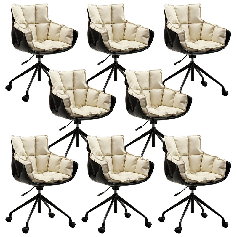 Sedia da ufficio imbottita in cotone a metà schiena.