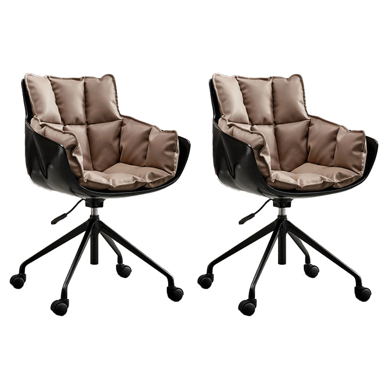 Sedia da ufficio imbottita in cotone a metà schiena.