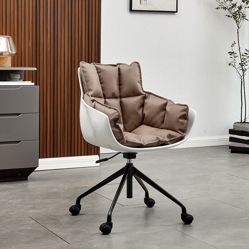 Sedia da ufficio imbottita in cotone a metà schiena.