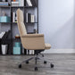 High Back Leather Swivel Office Chair with Chrome Arms Upholstered Task Chair Clearhalo 'furn' 'furn_office_chair' 'Furniture' 'Office Chairs' 'Office Furniture' 'office_chair' 5801531