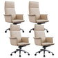 High Back Leather Swivel Office Chair with Chrome Arms Upholstered Task Chair 4 Piece Set High-Back (Over 22 in.) Clearhalo 'furn' 'furn_office_chair' 'Furniture' 'Office Chairs' 'Office Furniture' 'office_chair' 5801539