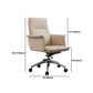 High Back Leather Swivel Office Chair with Chrome Arms Upholstered Task Chair Clearhalo 'furn' 'furn_office_chair' 'Furniture' 'Office Chairs' 'Office Furniture' 'office_chair' 5801548