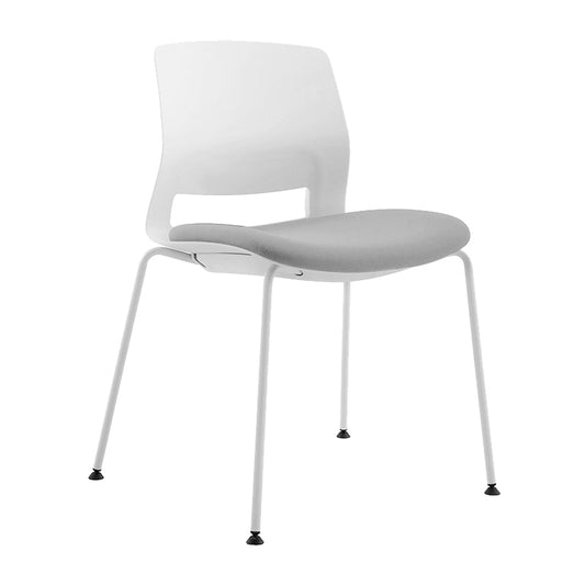 Modern Armless Upholstered Office Chair Plastic Mid Back Home Office Chair Grey 1 Piece Four Legs