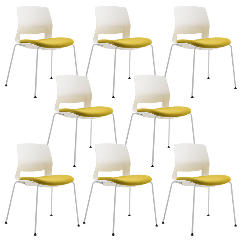 Modern Armless Upholstered Office Chair Plastic Mid Back Home Office Chair