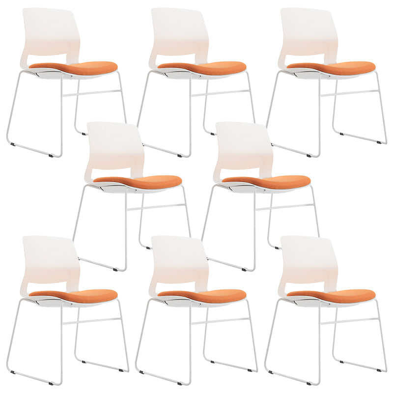 Modern Armless Upholstered Office Chair Plastic Mid Back Home Office Chair