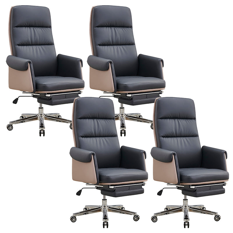 Executive Ergonomic Computer Chair Tilt Mechanism High Back Executive Chair Black 4 Piece Set Clearhalo 'furn' 'furn_office_chair' 'Furniture' 'Office Chairs' 'Office Furniture' 'office_chair' 5801589
