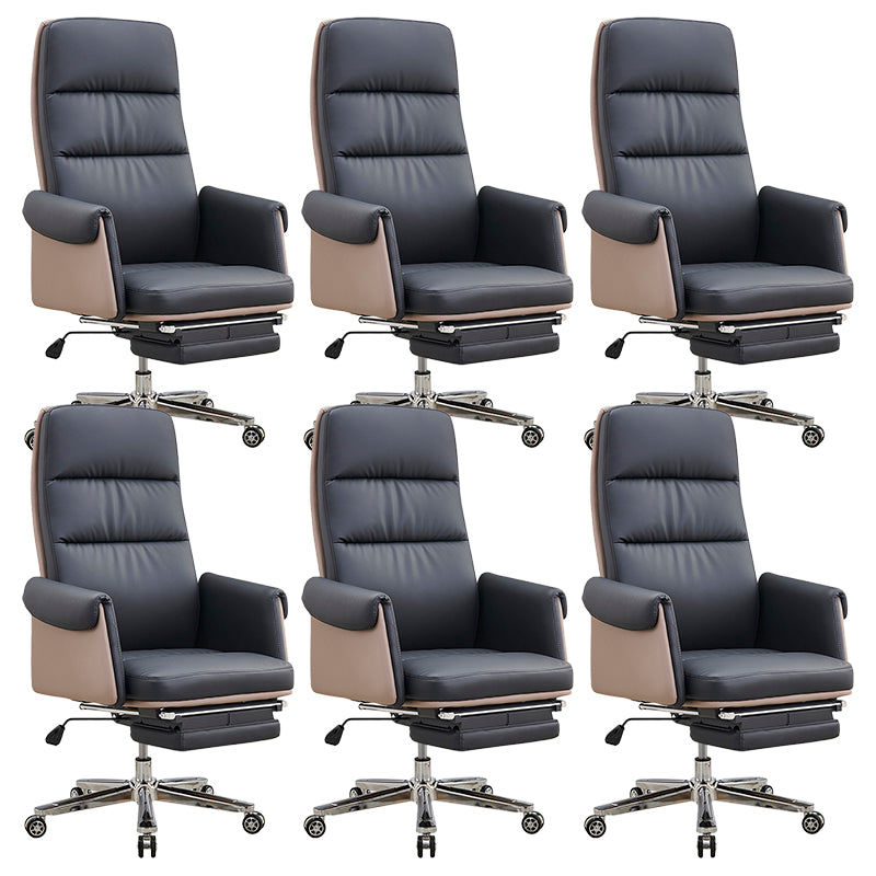 Executive Ergonomic Computer Chair Tilt Mechanism High Back Executive Chair Black 6 Piece Set Clearhalo 'furn' 'furn_office_chair' 'Furniture' 'Office Chairs' 'Office Furniture' 'office_chair' 5801591