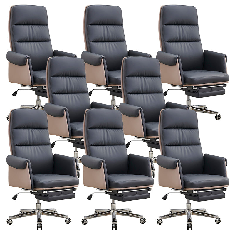 Executive Ergonomic Computer Chair Tilt Mechanism High Back Executive Chair Black 8 Piece Set Clearhalo 'furn' 'furn_office_chair' 'Furniture' 'Office Chairs' 'Office Furniture' 'office_chair' 5801594