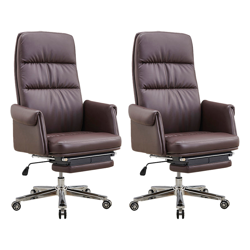Executive Ergonomic Computer Chair Tilt Mechanism High Back Executive Chair Brown 2 Piece Set Clearhalo 'furn' 'furn_office_chair' 'Furniture' 'Office Chairs' 'Office Furniture' 'office_chair' 5801598