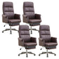 Executive Ergonomic Computer Chair Tilt Mechanism High Back Executive Chair Brown 4 Piece Set Clearhalo 'furn' 'furn_office_chair' 'Furniture' 'Office Chairs' 'Office Furniture' 'office_chair' 5801600