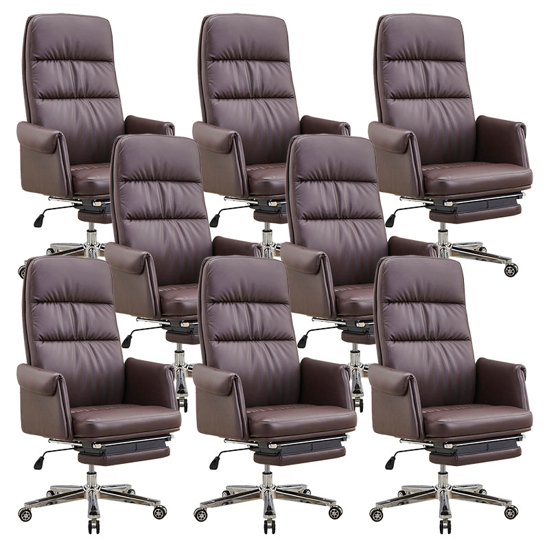Executive Ergonomic Computer Chair Tilt Mechanism High Back Executive Chair Brown 8 Piece Set Clearhalo 'furn' 'furn_office_chair' 'Furniture' 'Office Chairs' 'Office Furniture' 'office_chair' 5801603