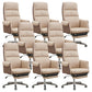 Executive Ergonomic Computer Chair Tilt Mechanism High Back Executive Chair Off-White 8 Piece Set Clearhalo 'furn' 'furn_office_chair' 'Furniture' 'Office Chairs' 'Office Furniture' 'office_chair' 5801612
