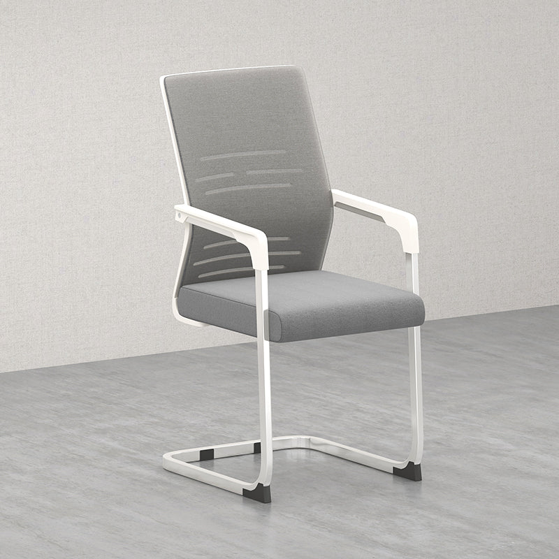 Modern Fixed Arms Office Chair No Wheels Ergonomic Gaming Chair Grey 1 Piece Clearhalo 'furn' 'furn_office_chair' 'Furniture' 'Office Chairs' 'Office Furniture' 'office_chair' 5801624