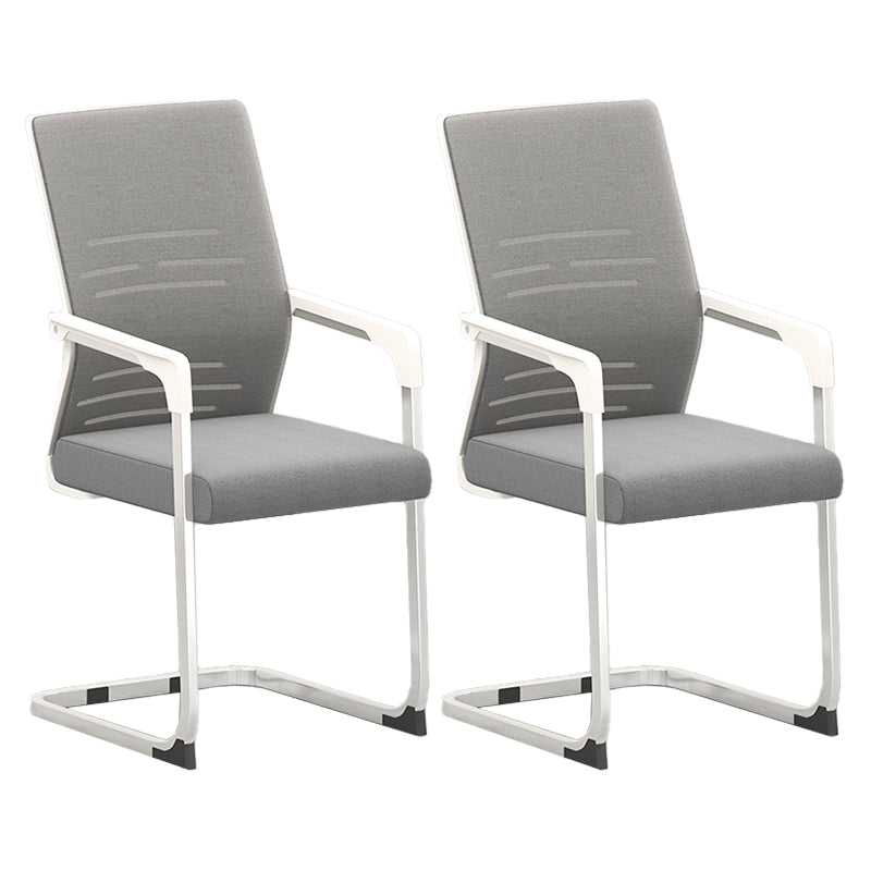 Modern Fixed Arms Office Chair No Wheels Ergonomic Gaming Chair Grey 2 Piece Set Clearhalo 'furn' 'furn_office_chair' 'Furniture' 'Office Chairs' 'Office Furniture' 'office_chair' 5801626