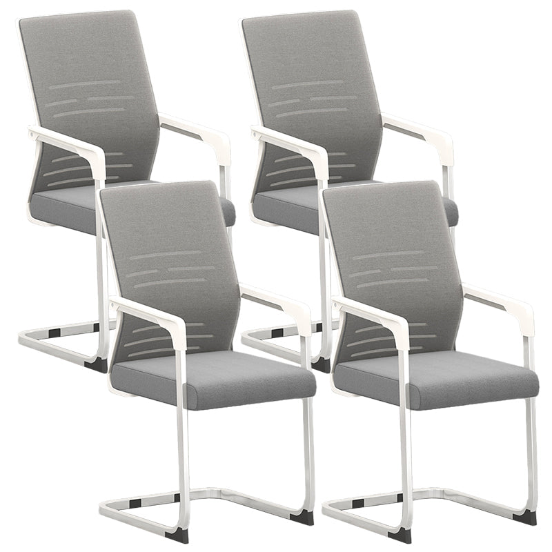 Modern Fixed Arms Office Chair No Wheels Ergonomic Gaming Chair Grey 4 Piece Set Clearhalo 'furn' 'furn_office_chair' 'Furniture' 'Office Chairs' 'Office Furniture' 'office_chair' 5801628