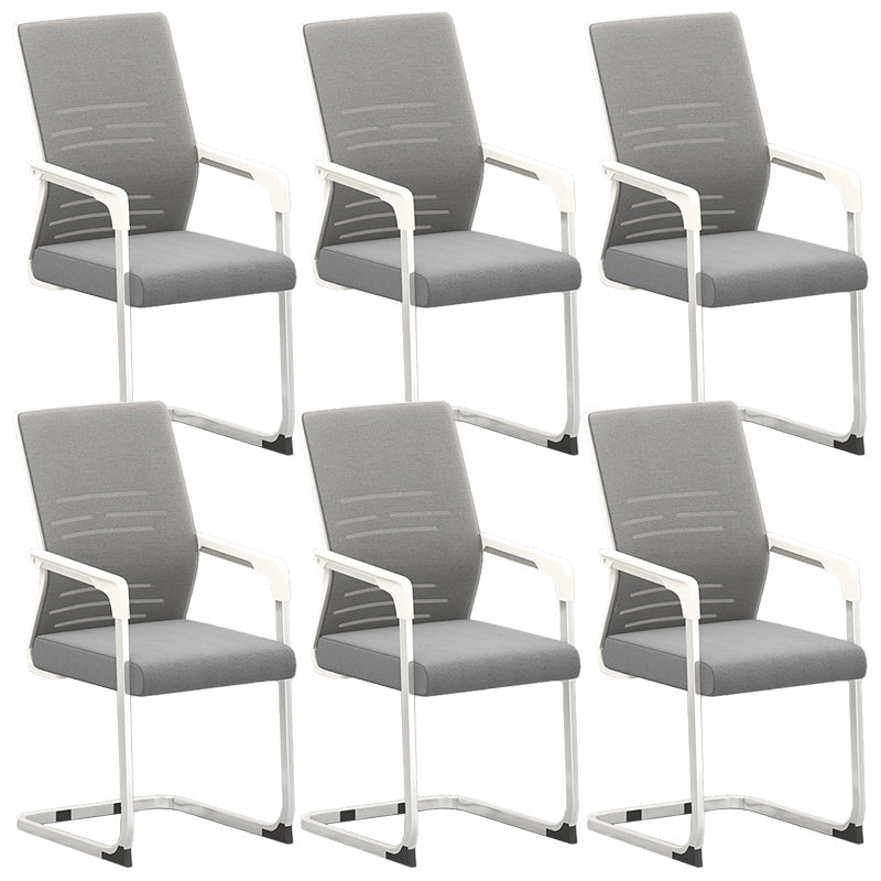 Modern Fixed Arms Office Chair No Wheels Ergonomic Gaming Chair Grey 6 Piece Set Clearhalo 'furn' 'furn_office_chair' 'Furniture' 'Office Chairs' 'Office Furniture' 'office_chair' 5801630