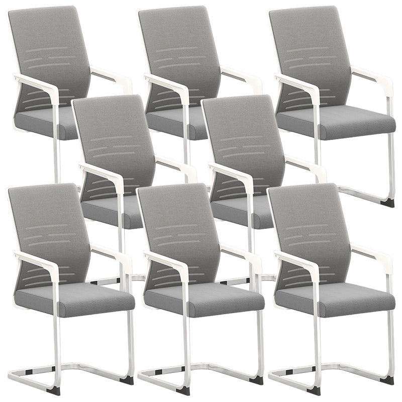 Modern Fixed Arms Office Chair No Wheels Ergonomic Gaming Chair Grey 8 Piece Set Clearhalo 'furn' 'furn_office_chair' 'Furniture' 'Office Chairs' 'Office Furniture' 'office_chair' 5801632