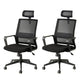 Modern Fixed Arms Office Chair Nylon Black High Back Home Office Chair 2 Piece Set Casters Included With Headrest Clearhalo 'furn' 'furn_office_chair' 'Furniture' 'Office Chairs' 'Office Furniture' 'office_chair' 5801641