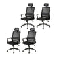Modern Fixed Arms Office Chair Nylon Black High Back Home Office Chair 4 Piece Set Casters Included With Headrest Clearhalo 'furn' 'furn_office_chair' 'Furniture' 'Office Chairs' 'Office Furniture' 'office_chair' 5801642