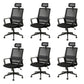 Modern Fixed Arms Office Chair Nylon Black High Back Home Office Chair 6 Piece Set Casters Included With Headrest Clearhalo 'furn' 'furn_office_chair' 'Furniture' 'Office Chairs' 'Office Furniture' 'office_chair' 5801644