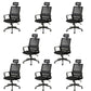 Modern Fixed Arms Office Chair Nylon Black High Back Home Office Chair 8 Piece Set Casters Included With Headrest Clearhalo 'furn' 'furn_office_chair' 'Furniture' 'Office Chairs' 'Office Furniture' 'office_chair' 5801646