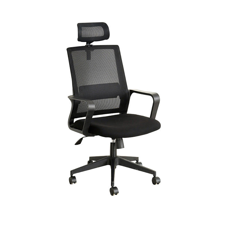 Modern Fixed Arms Office Chair Nylon Black High Back Home Office Chair Clearhalo 'furn' 'furn_office_chair' 'Furniture' 'Office Chairs' 'Office Furniture' 'office_chair' 5801647