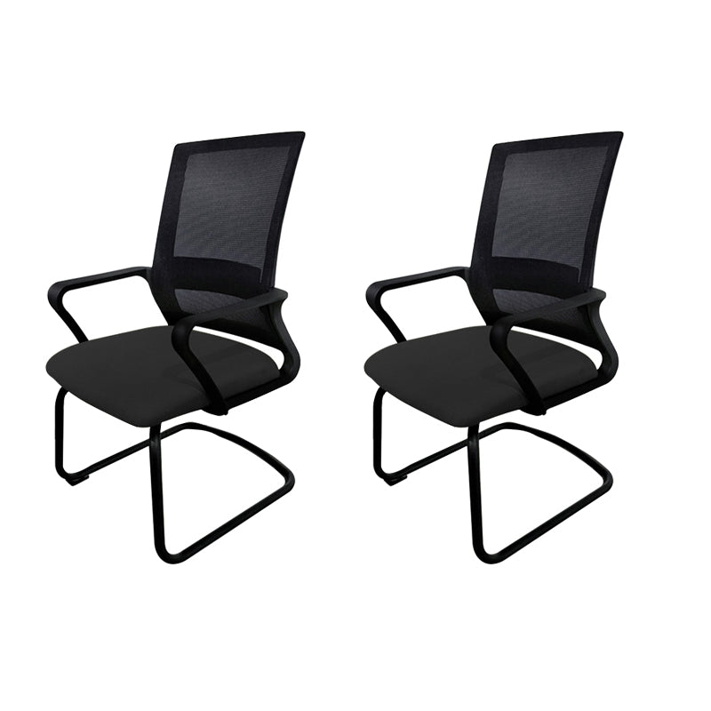 Modern Fixed Arms Office Chair Nylon Black High Back Home Office Chair 2 Piece Set Casters Not Included Without Headrest Clearhalo 'furn' 'furn_office_chair' 'Furniture' 'Office Chairs' 'Office Furniture' 'office_chair' 5801658