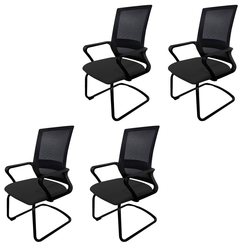 Modern Fixed Arms Office Chair Nylon Black High Back Home Office Chair 4 Piece Set Casters Not Included Without Headrest Clearhalo 'furn' 'furn_office_chair' 'Furniture' 'Office Chairs' 'Office Furniture' 'office_chair' 5801659