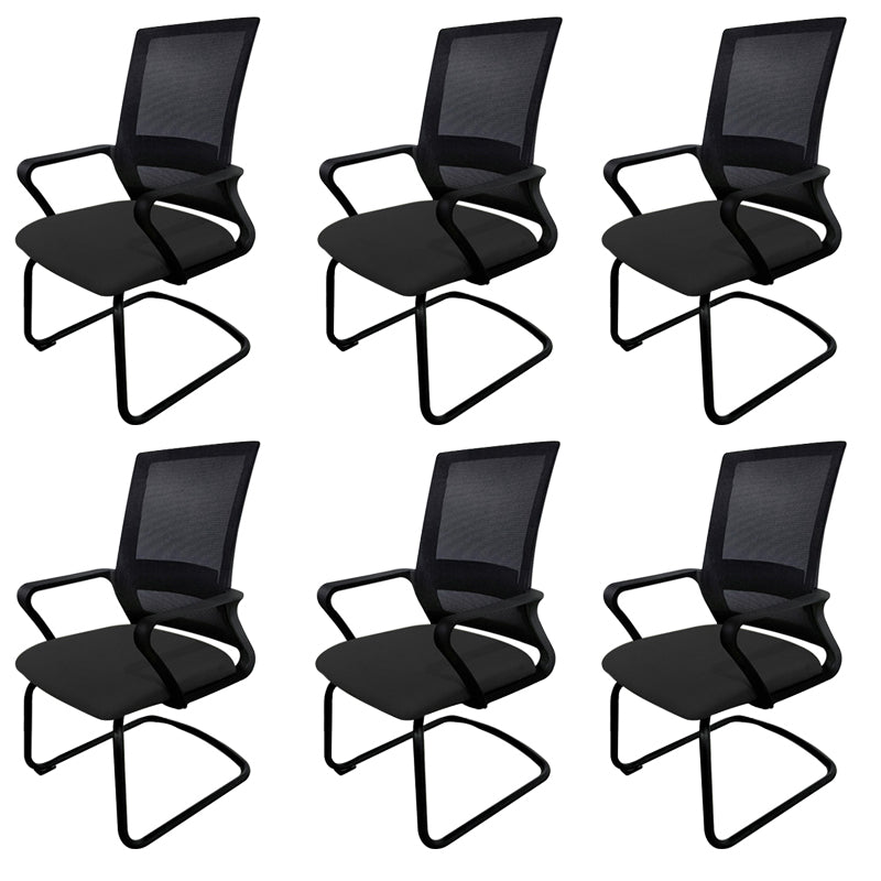 Modern Fixed Arms Office Chair Nylon Black High Back Home Office Chair 6 Piece Set Casters Not Included Without Headrest Clearhalo 'furn' 'furn_office_chair' 'Furniture' 'Office Chairs' 'Office Furniture' 'office_chair' 5801660