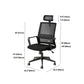 Modern Fixed Arms Office Chair Nylon Black High Back Home Office Chair Clearhalo 'furn' 'furn_office_chair' 'Furniture' 'Office Chairs' 'Office Furniture' 'office_chair' 5801662