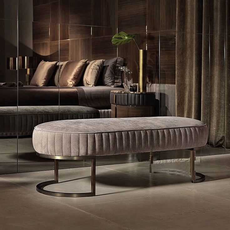 Glam Velvet Foam Bench Solid Color Bench with Legs for Bedroom Clearhalo 'Benches' 'Chairs & Seating' 'furn' 'furn_benches' 'Furniture' 'Living Room Furniture' 5801684