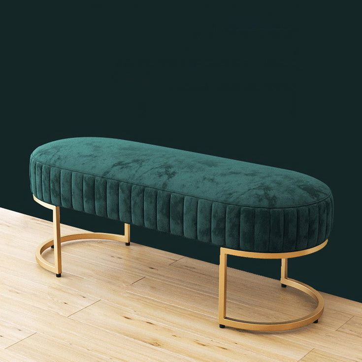 Glam Velvet Foam Bench Solid Color Bench with Legs for Bedroom Green Clearhalo 'Benches' 'Chairs & Seating' 'furn' 'furn_benches' 'Furniture' 'Living Room Furniture' 5801685