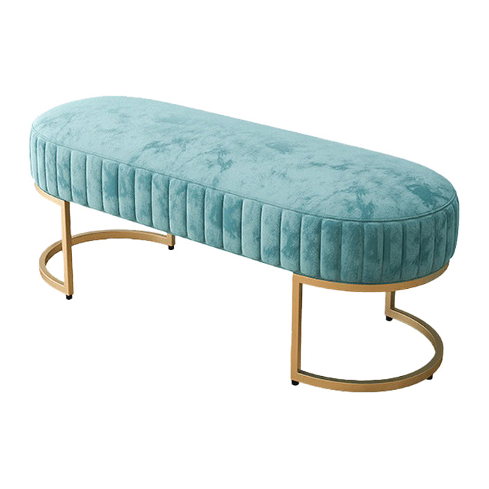 Glam Velvet Foam Bench Solid Color Bench with Legs for Bedroom Blue Clearhalo 'Benches' 'Chairs & Seating' 'furn' 'furn_benches' 'Furniture' 'Living Room Furniture' 5801688
