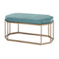 13.8 Inch Wide Cushioned Seating Bench Glam Metal Ottoman Bench Blue Clearhalo 'Benches' 'Chairs & Seating' 'furn' 'furn_benches' 'Furniture' 'Living Room Furniture' 5801706