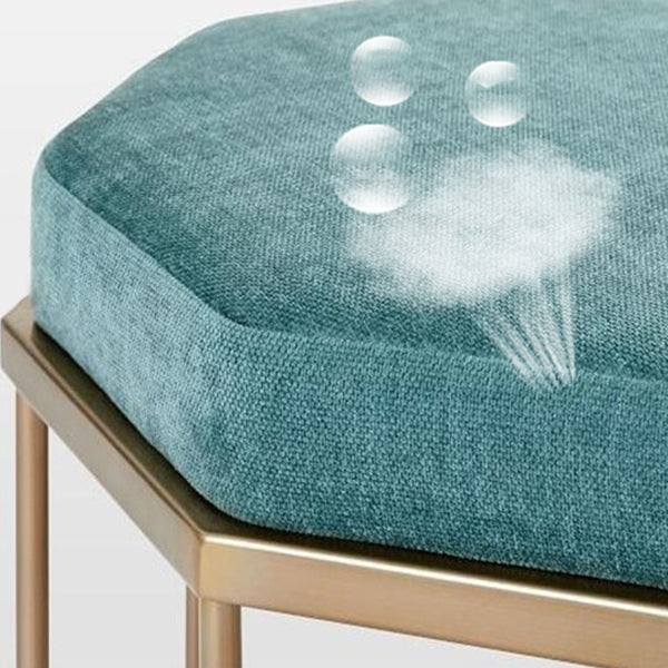 13.8 Inch Wide Cushioned Seating Bench Glam Metal Ottoman Bench Clearhalo 'Benches' 'Chairs & Seating' 'furn' 'furn_benches' 'Furniture' 'Living Room Furniture' 5801709