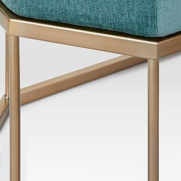 13.8 Inch Wide Cushioned Seating Bench Glam Metal Ottoman Bench Clearhalo 'Benches' 'Chairs & Seating' 'furn' 'furn_benches' 'Furniture' 'Living Room Furniture' 5801710