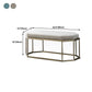 13.8 Inch Wide Cushioned Seating Bench Glam Metal Ottoman Bench Clearhalo 'Benches' 'Chairs & Seating' 'furn' 'furn_benches' 'Furniture' 'Living Room Furniture' 5801711