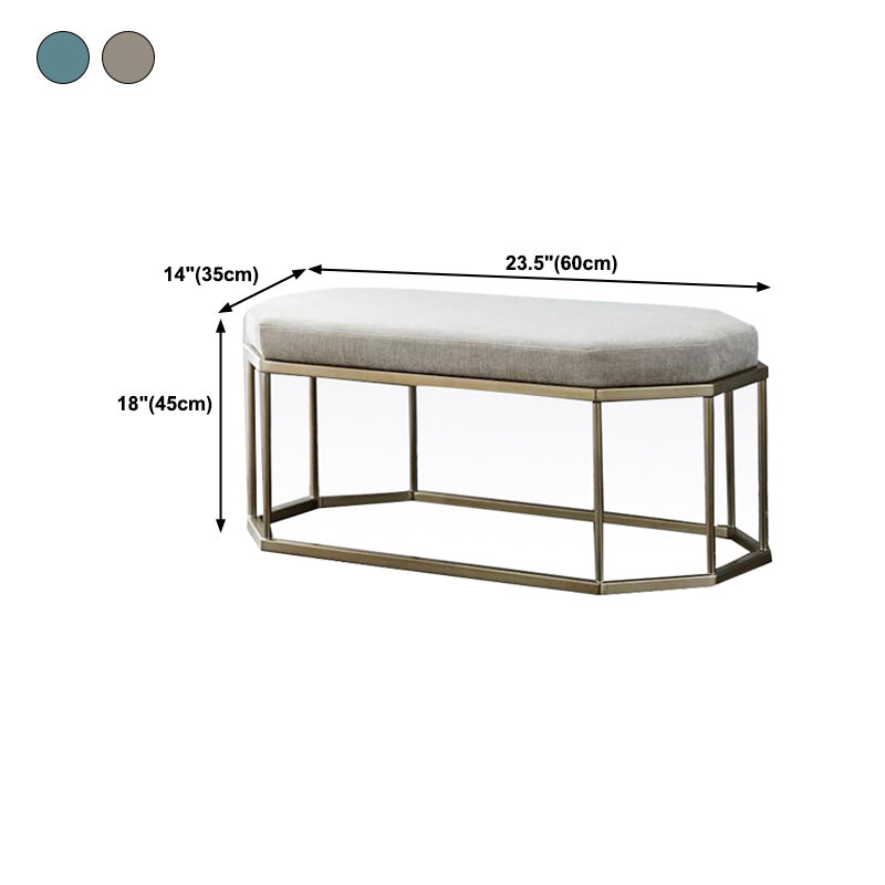 13.8 Inch Wide Cushioned Seating Bench Glam Metal Ottoman Bench Clearhalo 'Benches' 'Chairs & Seating' 'furn' 'furn_benches' 'Furniture' 'Living Room Furniture' 5801711
