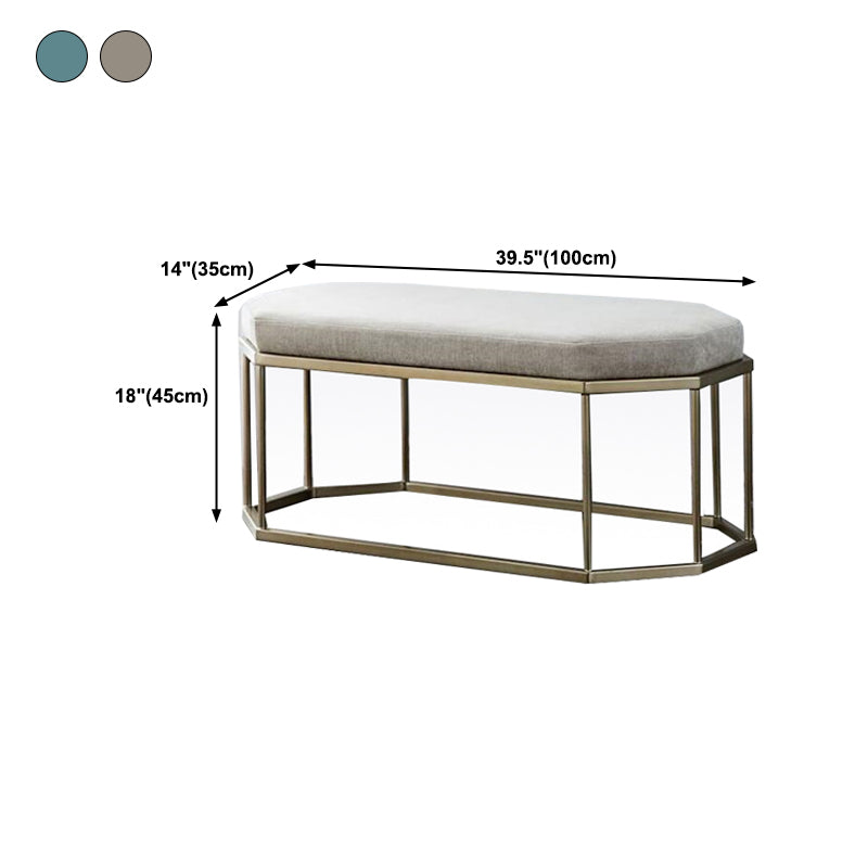 13.8 Inch Wide Cushioned Seating Bench Glam Metal Ottoman Bench Clearhalo 'Benches' 'Chairs & Seating' 'furn' 'furn_benches' 'Furniture' 'Living Room Furniture' 5801713